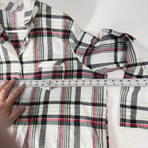 Croft & Barrow 2 pc Flannel Pajamas Woman XXL Button Top Drawstring Elas Waist - Picture 5 of 15